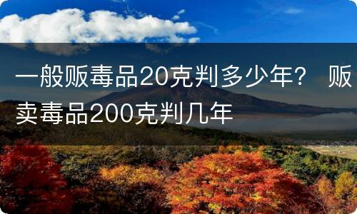 一般贩毒品20克判多少年？ 贩卖毒品200克判几年