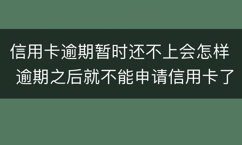 信用卡逾期暂时还不上会怎样 逾期之后就不能申请信用卡了吗