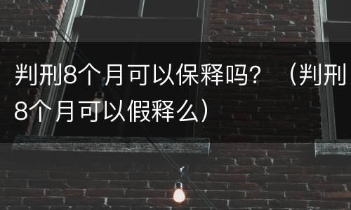 判刑8个月可以保释吗？（判刑8个月可以假释么）