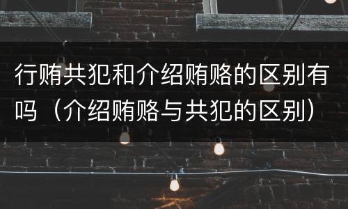 行贿共犯和介绍贿赂的区别有吗（介绍贿赂与共犯的区别）
