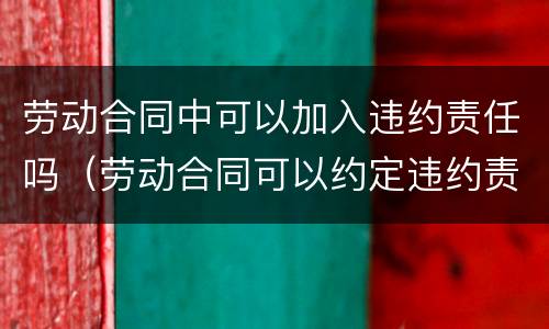 劳动合同中可以加入违约责任吗（劳动合同可以约定违约责任吗）