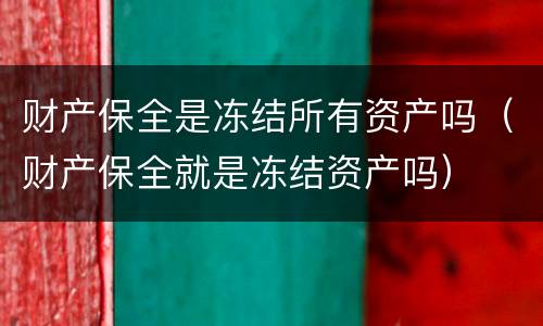财产保全是冻结所有资产吗（财产保全就是冻结资产吗）