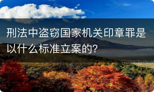 刑法中盗窃国家机关印章罪是以什么标准立案的？