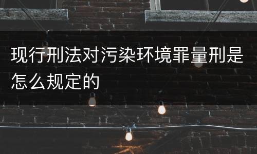 现行刑法对污染环境罪量刑是怎么规定的