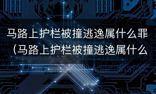 马路上护栏被撞逃逸属什么罪（马路上护栏被撞逃逸属什么罪行）