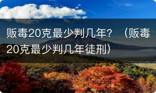 贩毒20克最少判几年？（贩毒20克最少判几年徒刑）