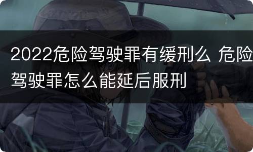 2022危险驾驶罪有缓刑么 危险驾驶罪怎么能延后服刑