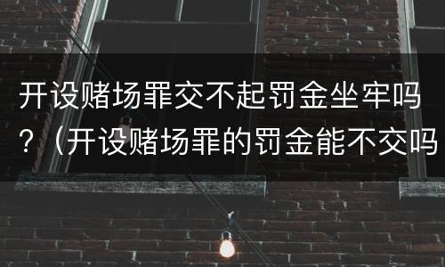开设赌场罪交不起罚金坐牢吗?（开设赌场罪的罚金能不交吗）