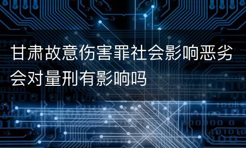 甘肃故意伤害罪社会影响恶劣会对量刑有影响吗