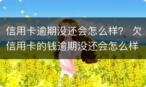 信用卡逾期没还会怎么样？ 欠信用卡的钱逾期没还会怎么样