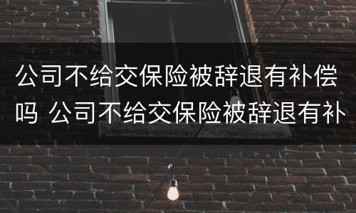 公司不给交保险被辞退有补偿吗 公司不给交保险被辞退有补偿吗合法吗