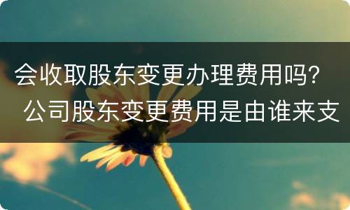 会收取股东变更办理费用吗？ 公司股东变更费用是由谁来支付