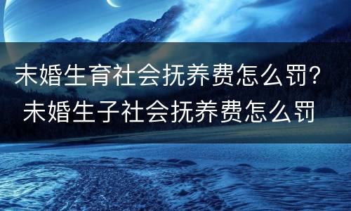 末婚生育社会抚养费怎么罚？ 未婚生子社会抚养费怎么罚