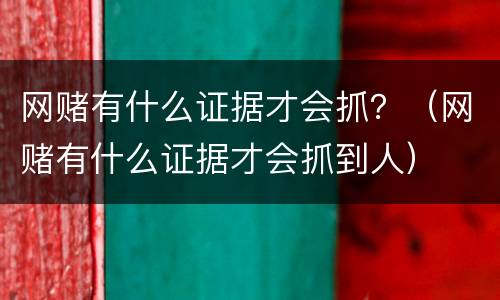 网赌有什么证据才会抓？（网赌有什么证据才会抓到人）