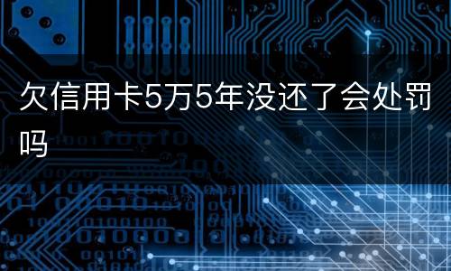 欠信用卡5万5年没还了会处罚吗