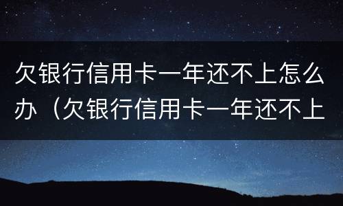 欠银行信用卡一年还不上怎么办（欠银行信用卡一年还不上怎么办呢）