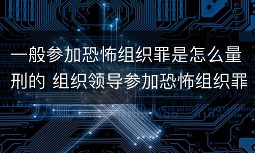 一般参加恐怖组织罪是怎么量刑的 组织领导参加恐怖组织罪的构成要件