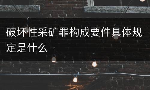 破坏性采矿罪构成要件具体规定是什么