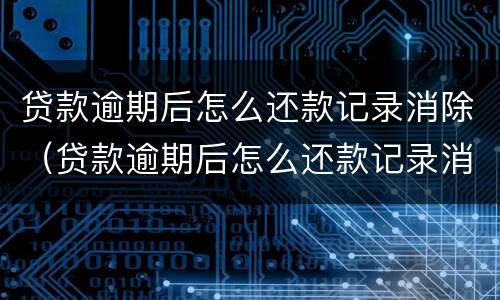贷款逾期后怎么还款记录消除（贷款逾期后怎么还款记录消除了）