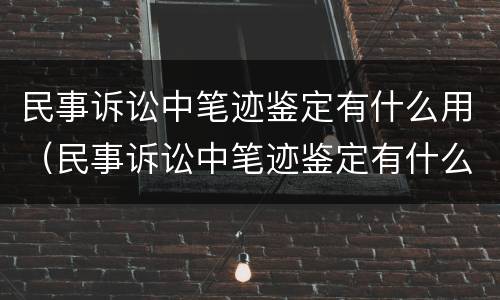 民事诉讼中笔迹鉴定有什么用（民事诉讼中笔迹鉴定有什么用）