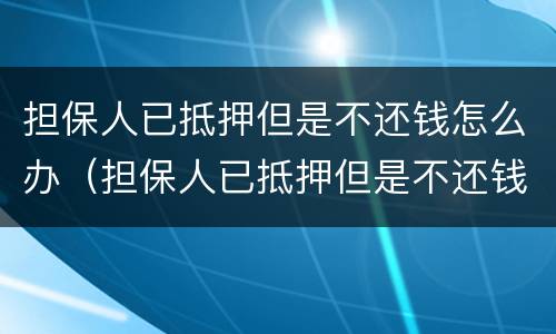 担保人已抵押但是不还钱怎么办（担保人已抵押但是不还钱怎么办呢）