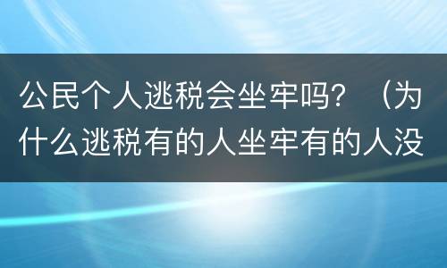 公民个人逃税会坐牢吗？（为什么逃税有的人坐牢有的人没事）