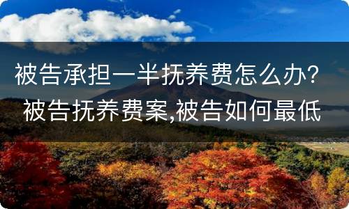 被告承担一半抚养费怎么办？ 被告抚养费案,被告如何最低抚养费