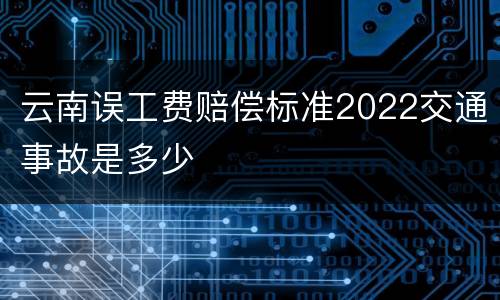 云南误工费赔偿标准2022交通事故是多少