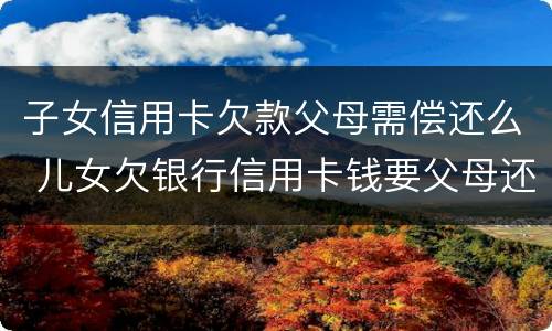 子女信用卡欠款父母需偿还么 儿女欠银行信用卡钱要父母还嘛
