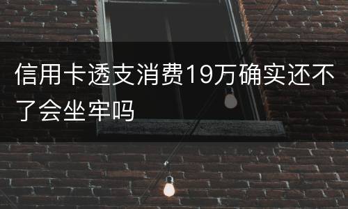 信用卡透支消费19万确实还不了会坐牢吗