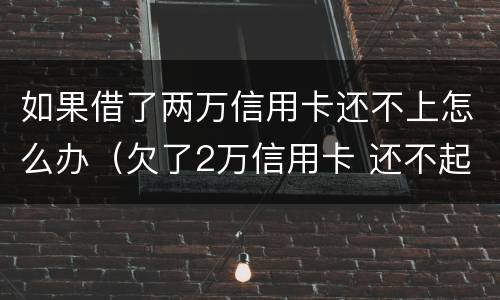 如果借了两万信用卡还不上怎么办（欠了2万信用卡 还不起怎么办）