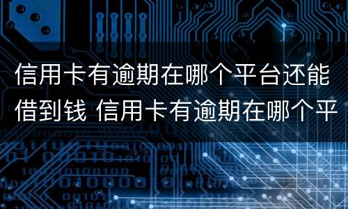 信用卡有逾期在哪个平台还能借到钱 信用卡有逾期在哪个平台还能借到钱有营业执照