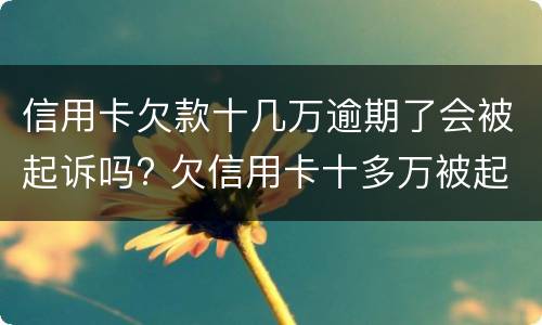 信用卡欠款十几万逾期了会被起诉吗? 欠信用卡十多万被起诉了