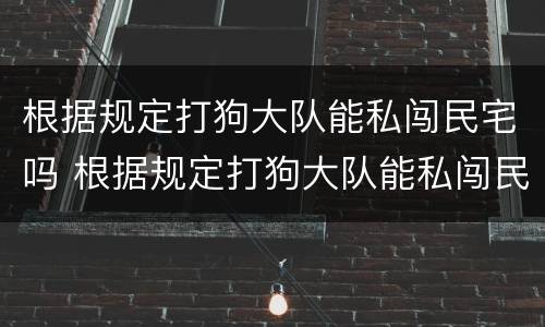 根据规定打狗大队能私闯民宅吗 根据规定打狗大队能私闯民宅吗怎么处理