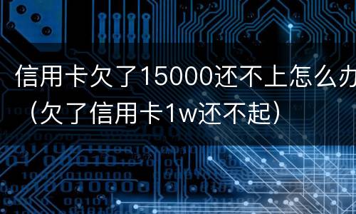 信用卡欠了15000还不上怎么办（欠了信用卡1w还不起）
