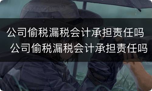 公司偷税漏税会计承担责任吗 公司偷税漏税会计承担责任吗