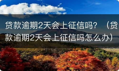 贷款逾期2天会上征信吗？（贷款逾期2天会上征信吗怎么办）