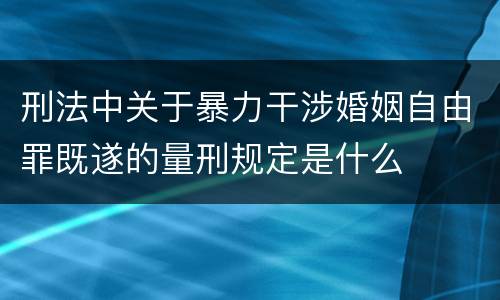 刑法中关于暴力干涉婚姻自由罪既遂的量刑规定是什么
