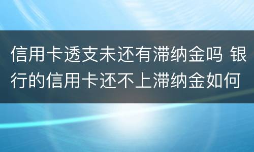 信用卡透支未还有滞纳金吗 银行的信用卡还不上滞纳金如何收取