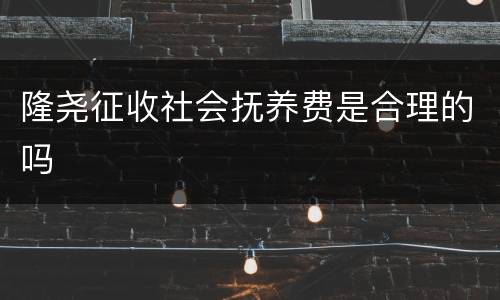 隆尧征收社会抚养费是合理的吗