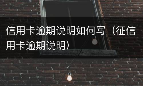 信用卡逾期说明如何写（征信用卡逾期说明）