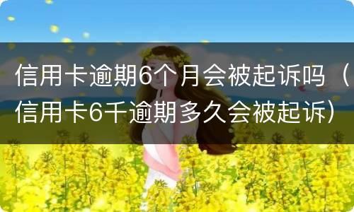 信用卡逾期6个月会被起诉吗（信用卡6千逾期多久会被起诉）