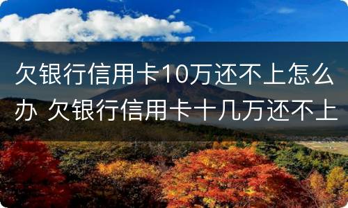 欠银行信用卡10万还不上怎么办 欠银行信用卡十几万还不上怎么办?