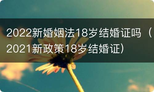 2022新婚姻法18岁结婚证吗（2021新政策18岁结婚证）
