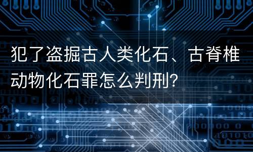 犯了盗掘古人类化石、古脊椎动物化石罪怎么判刑？
