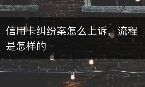 信用卡纠纷案怎么上诉，流程是怎样的