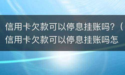 信用卡欠款可以停息挂账吗?（信用卡欠款可以停息挂账吗怎么办）