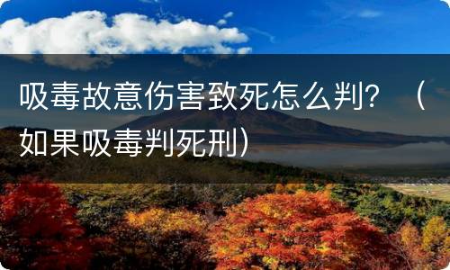 吸毒故意伤害致死怎么判？（如果吸毒判死刑）