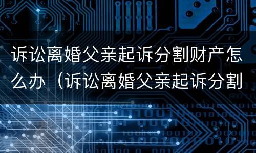 诉讼离婚父亲起诉分割财产怎么办（诉讼离婚父亲起诉分割财产怎么办）