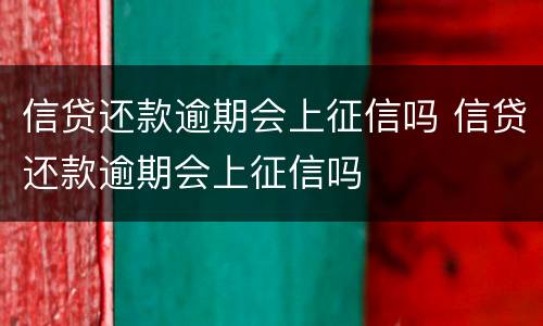 信贷还款逾期会上征信吗 信贷还款逾期会上征信吗